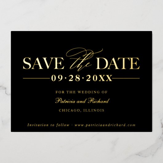 Invitation En Aluminium Mariage Simple Et Design Enregistrer La Date (Recto)