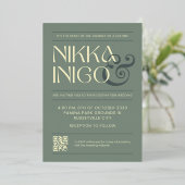 Invitation En Aluminium Mariage simple et élégant (Debout devant)