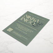 Invitation En Aluminium Mariage simple et élégant (Rotation)