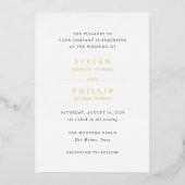 Invitation En Aluminium Mariage simple et élégant de Vivian (Recto)
