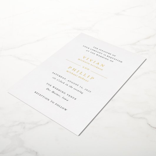 Invitation En Aluminium Mariage simple et élégant de Vivian (Rotation)