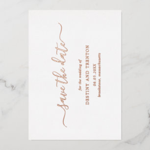 Invitation En Aluminium Mariage Simple Et Élégant Enregistrer La Date