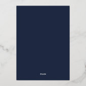 Invitation En Aluminium Mariage Simple Midnight Blue Navy Répondre (Verso)
