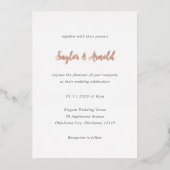 Invitation En Aluminium Mariage Simple Moderne (Devant)