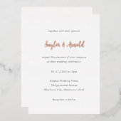 Invitation En Aluminium Mariage Simple Moderne (Recto/Verso)