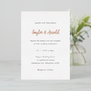 Invitation En Aluminium Mariage Simple Moderne