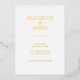 Invitation En Aluminium Mariage simple moderne élégant