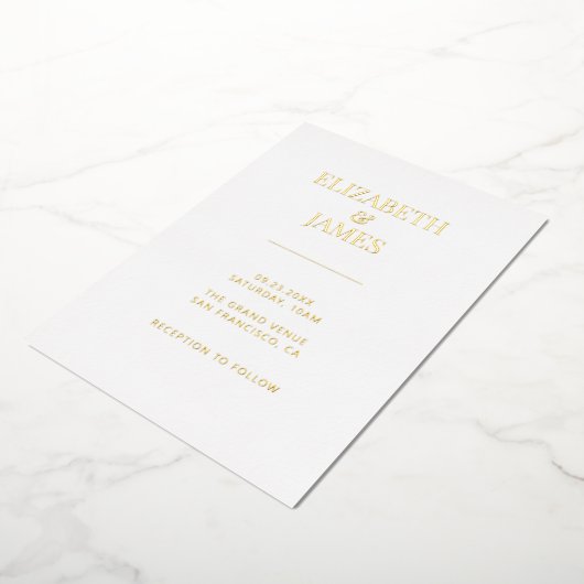 Invitation En Aluminium Mariage simple moderne élégant (Rotation)