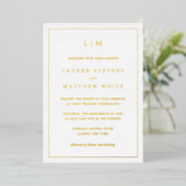 Invitation En Aluminium Mariage simple Monogramme élégant (Debout devant)