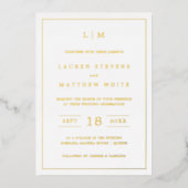 Invitation En Aluminium Mariage simple Monogramme élégant (Recto)