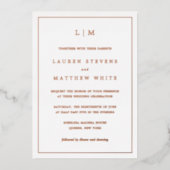 Invitation En Aluminium Mariage simple Monogramme élégant (Recto)