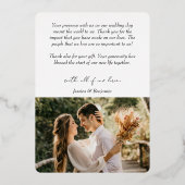 Invitation En Aluminium Mariage simple Photo Gold Foil (Verso)