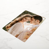 Invitation En Aluminium Mariage simple Photo Gold Foil (Rotation)