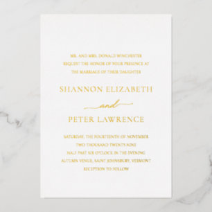 Invitation En Aluminium Mariage simple simple formel élégant minimal