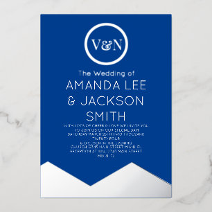 Invitation En Aluminium Mariage Soleil Montagnard Bleu et Blanc