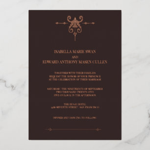 Invitation En Aluminium Mariage sombre de Bella et Edward dans le Crépuscu
