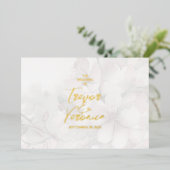 Invitation En Aluminium Mariage sous les fleurs de cerisier (Debout devant)