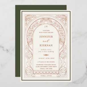 Invitation En Aluminium Mariage sous une arche végétale Art Nouveau