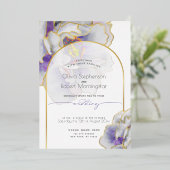 Invitation En Aluminium Mariage | Superbe Pivoine Violette (Debout devant)