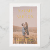 Invitation En Aluminium Mariage superposé brossé Enregistrer la date Real  (Recto)