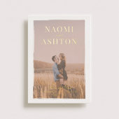 Invitation En Aluminium Mariage superposé brossé Enregistrer la date Real 