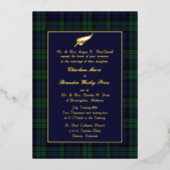 Invitation En Aluminium Mariage Tartan noir (Recto)