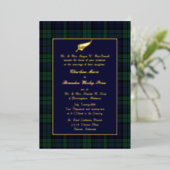 Invitation En Aluminium Mariage Tartan noir (Debout devant)