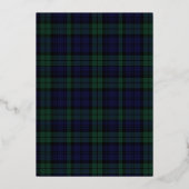 Invitation En Aluminium Mariage Tartan noir (Verso)