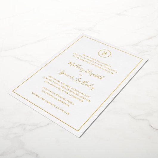 Invitation En Aluminium Mariage traditionnel élégant (Rotation)