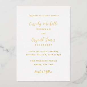 Invitation En Aluminium Mariage Traditionnel Élégant