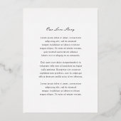 Invitation En Aluminium Mariage traditionnel noir et blanc intemporel (Verso)