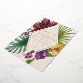 Invitation En Aluminium Mariage Tropical de Destination Enregistrez la Dat (Rotation)