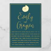 Invitation En Aluminium Mariage Turquoise Blue and Gold Beach (Recto)