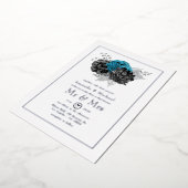 Invitation En Aluminium Mariage Turquoise, Noir et Argent (Rotation)