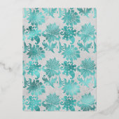 Invitation En Aluminium Mariage Turquoise, Noir et Argent (Verso)