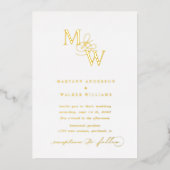 Invitation En Aluminium Mariage Typographie Luxueuse (Recto)