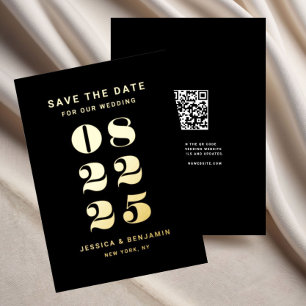 Invitation En Aluminium Mariage Typographie Moderne Enregistrer La Date No