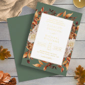 Invitation En Aluminium Mariage vert d'automne