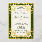 Invitation En Aluminium Mariage vert élégant (Recto)