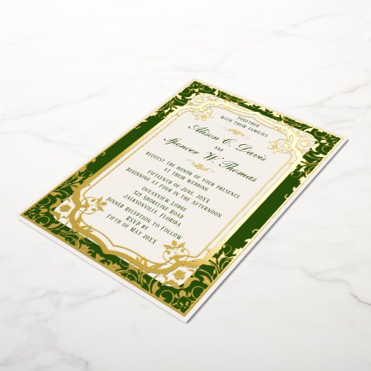 Invitation En Aluminium Mariage vert Elegrant (Rotation)