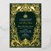 Invitation En Aluminium Mariage vert émeraude islamique ottoman turc (Recto)