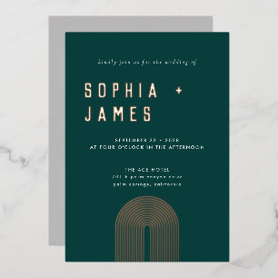 Invitation En Aluminium Mariage vert Foil Boho Arch