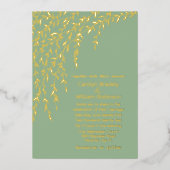Invitation En Aluminium Mariage Vert Sage clair Gold Wilds (Recto)