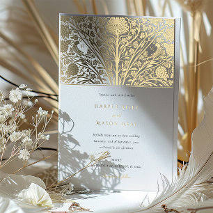 Invitation En Aluminium Mariage Victorien Jumeaux Oiseaux Monogramme