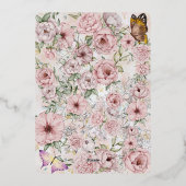 Invitation En Aluminium Mariage vintage Champagne Peony (Verso)