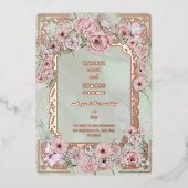 Invitation En Aluminium Mariage vintage Mint Peony (Recto)
