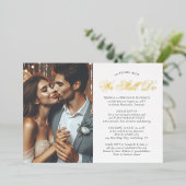 Invitation En Aluminium Mariage Vow Renouvellement Anniversaire Fête Photo (Debout devant)