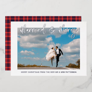 Invitation En Aluminium Marié & Joyeux Mariage M & Mme Premier Noël