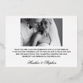 Invitation En Aluminium Mariés à peine ! | Annonce de mariage élégante ave (Verso)