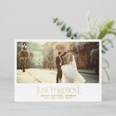 Invitation En Aluminium Mariés en Elopement 4 Réception Photo Seulement Or (Debout devant)